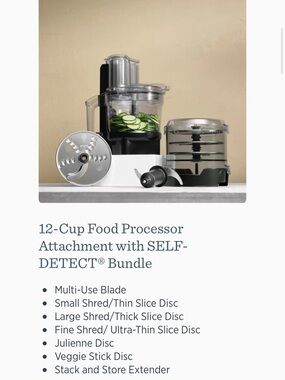 12-Cup Food Processor Attachment - Black/Clear